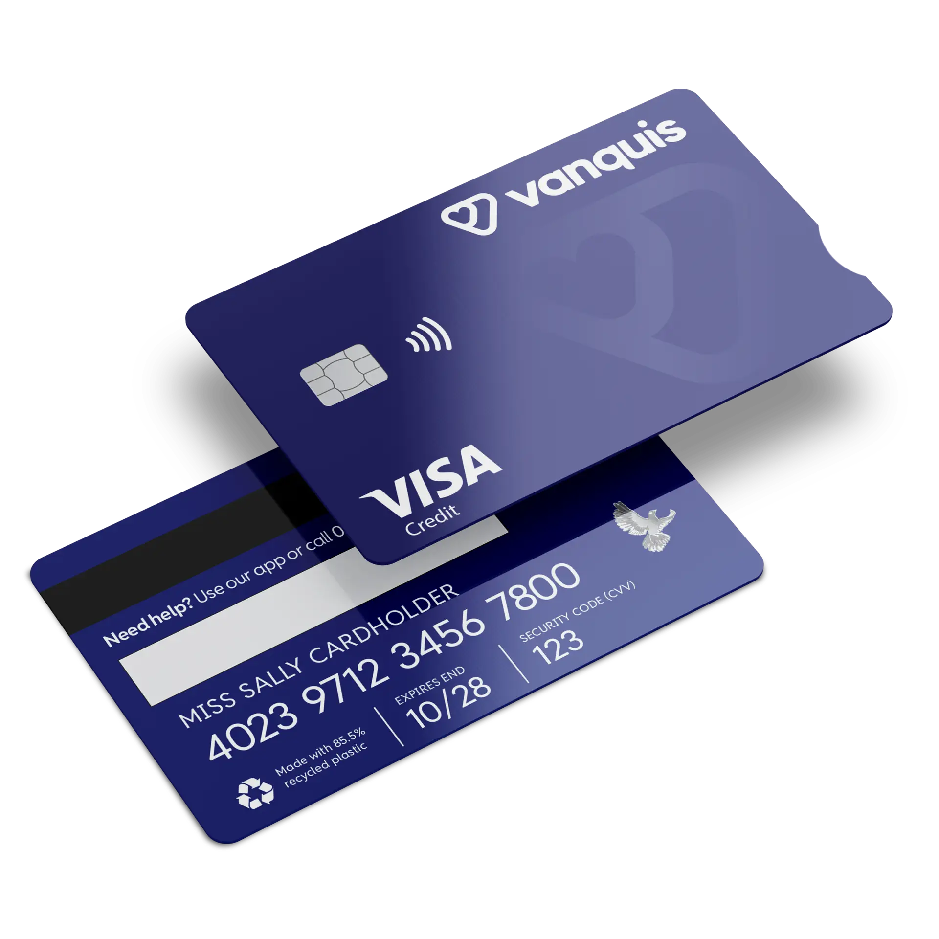 Vanquis Midnight Credit Card front and back