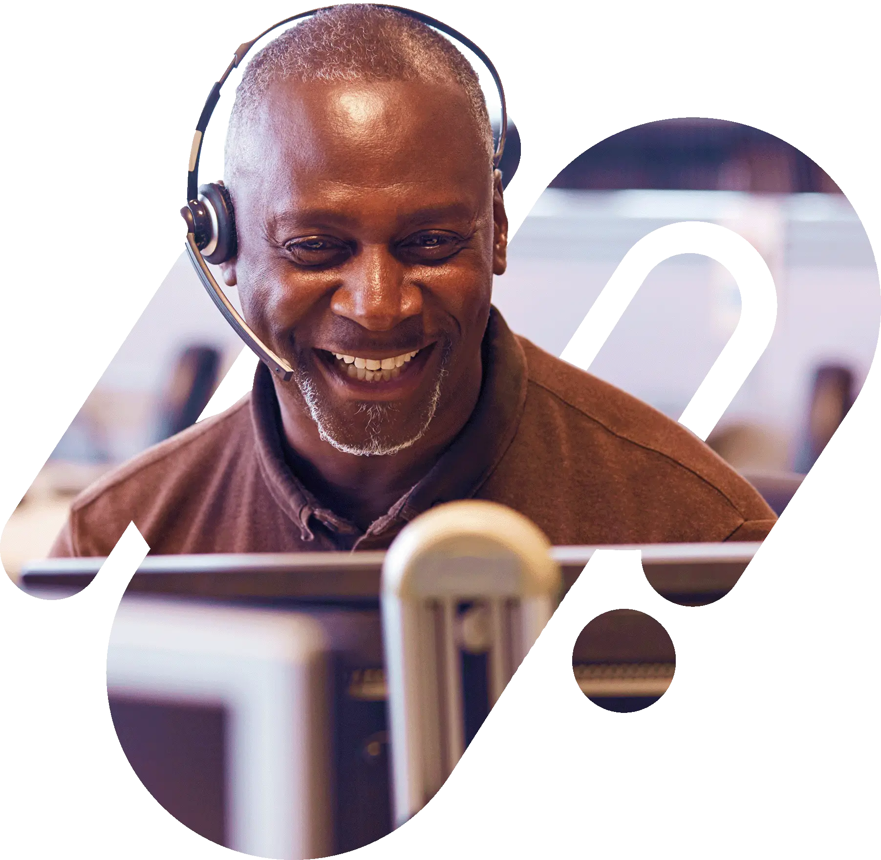 Man working in call centre