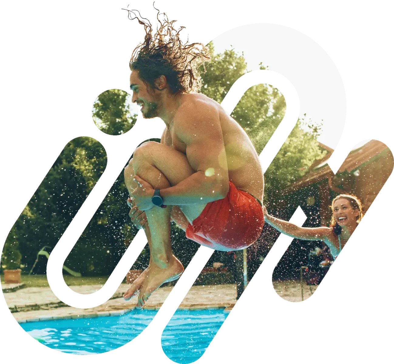 Man diving into a swimming pool