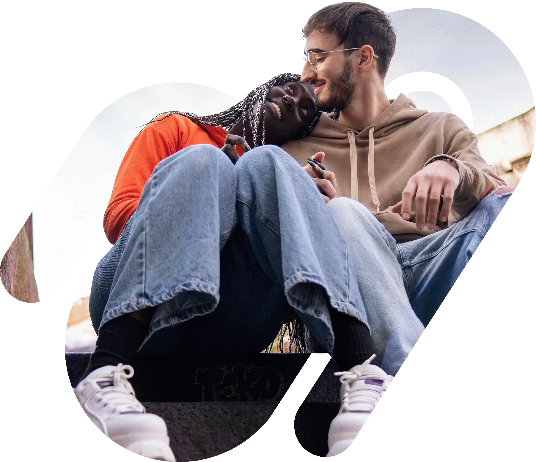 Couple on steps