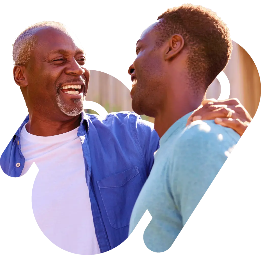 Man and Son Laughing