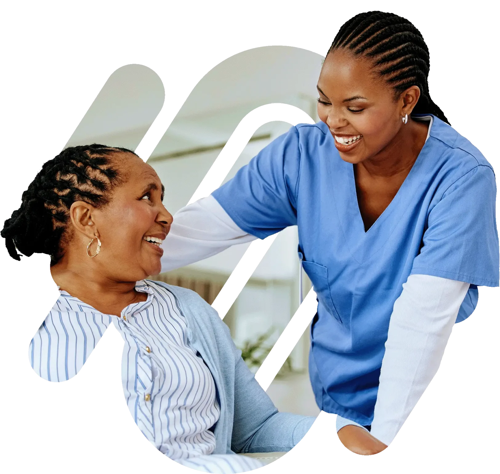 Woman Nurse Patient Home