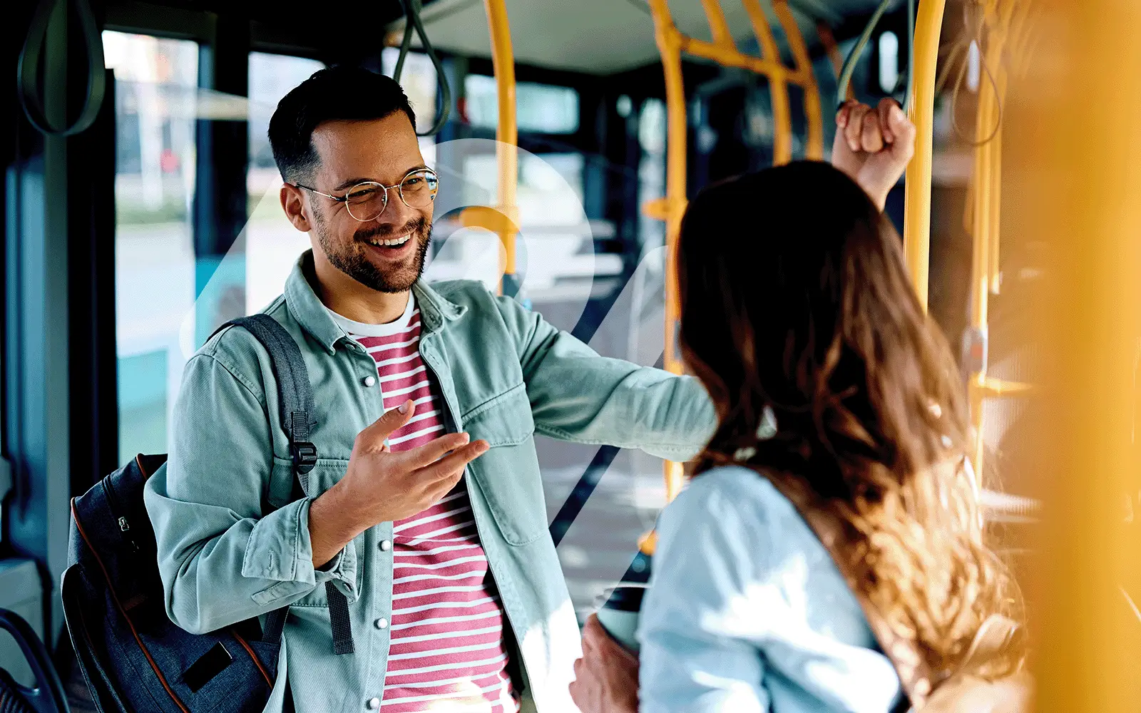 Man and Woman on Bus
