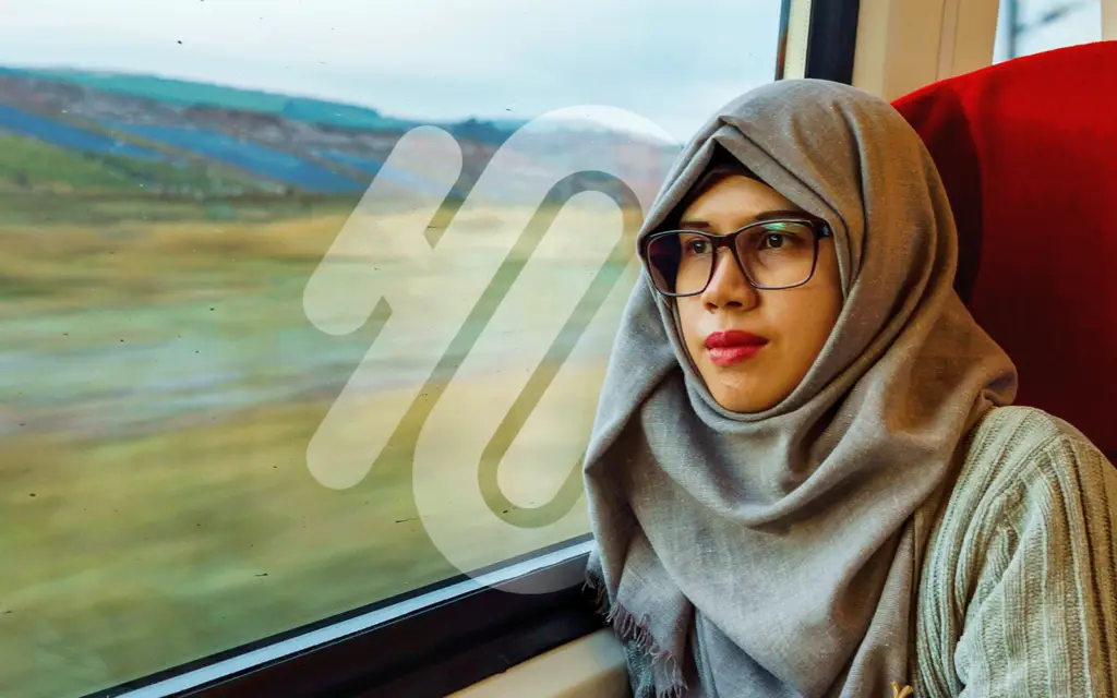 Woman on train