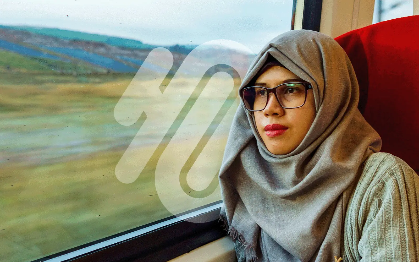 Woman on train