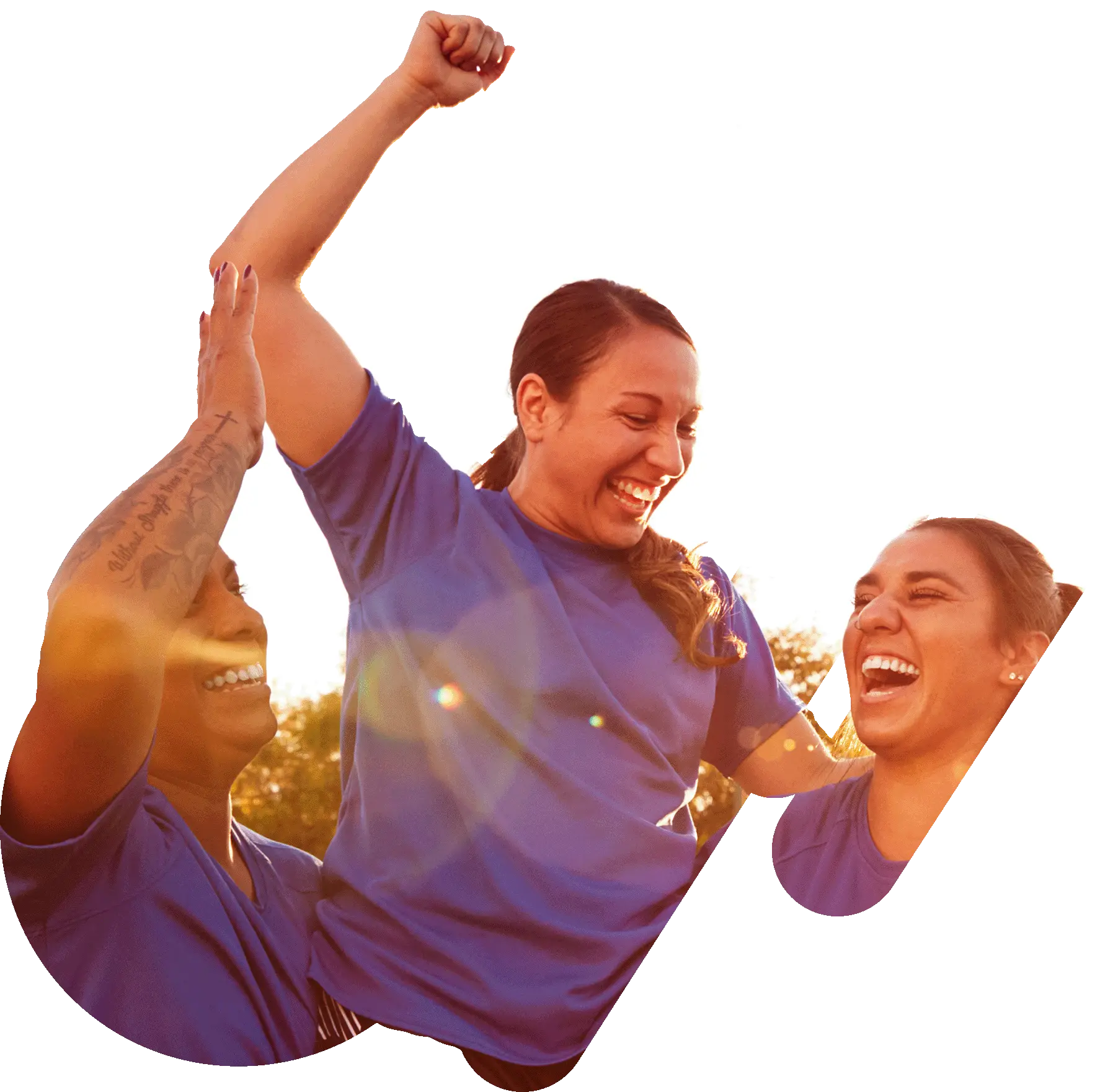Women celebrating football