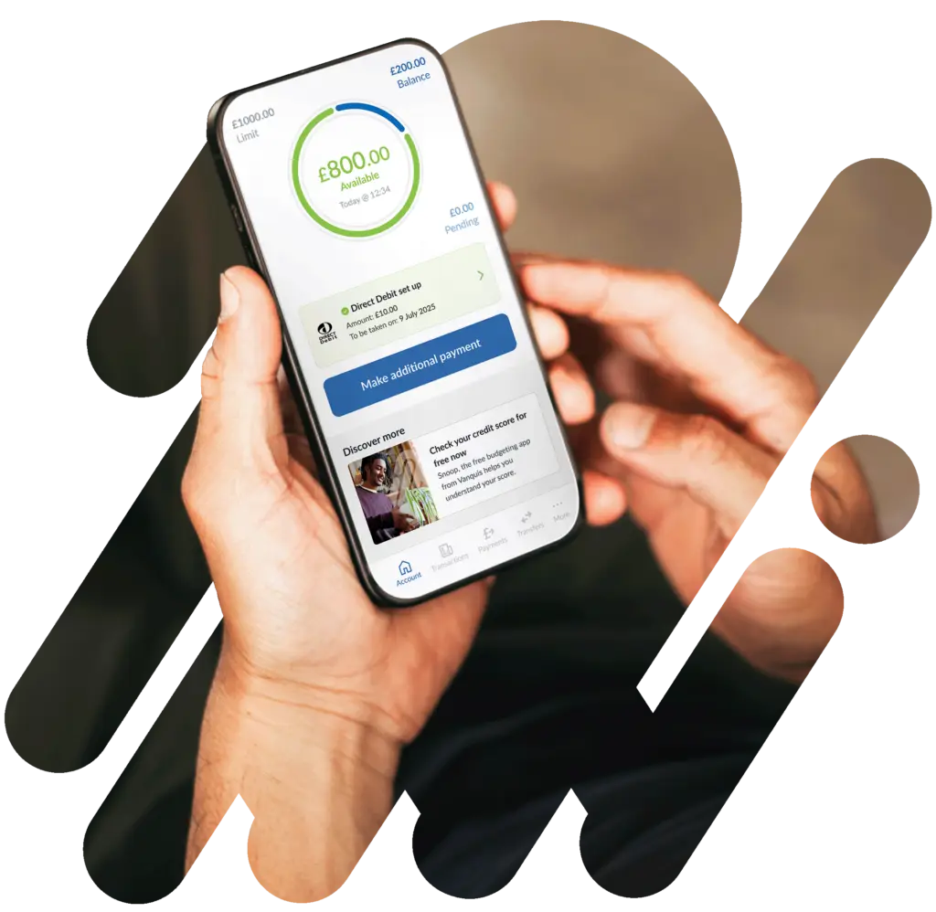 Vanquis Mobile App on phone