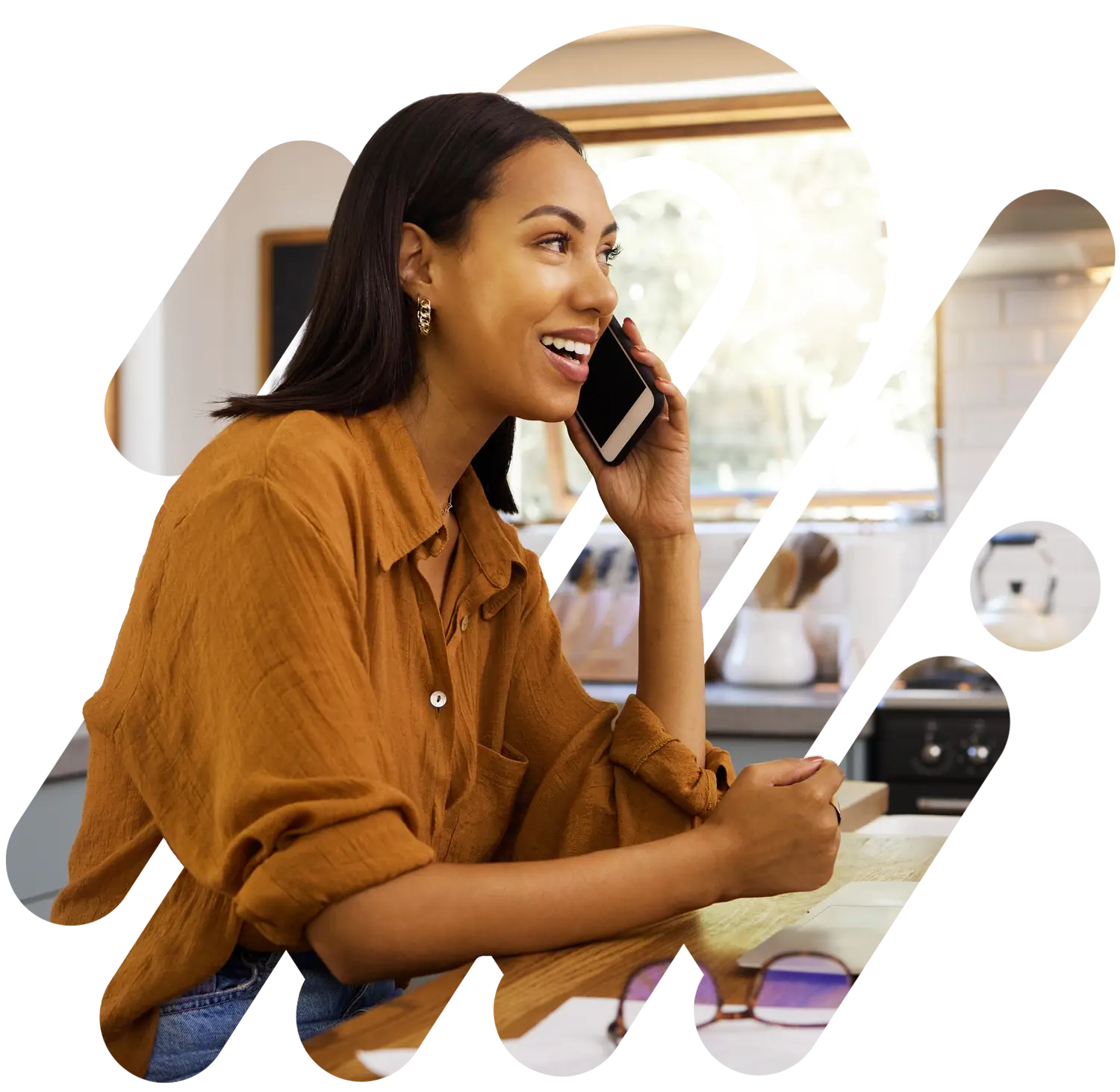 Woman speaking on the Phone