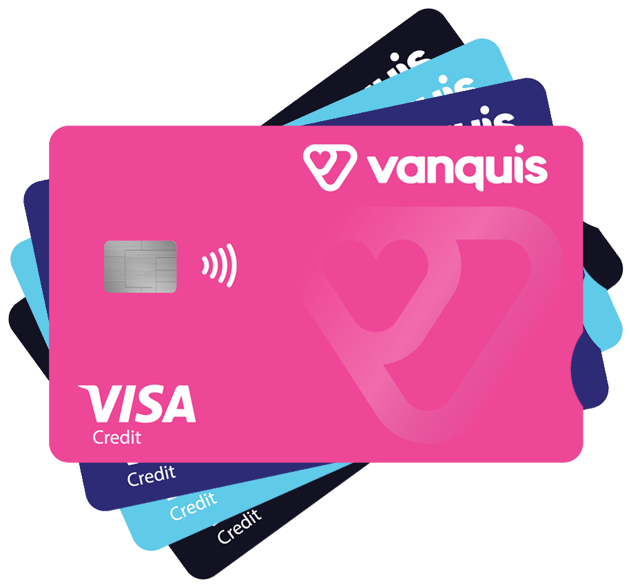 Vanquis credit cards stacked
