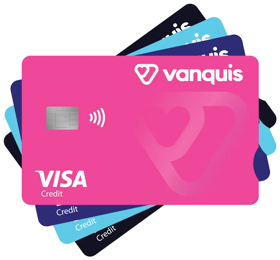 Vanquis credit cards stacked