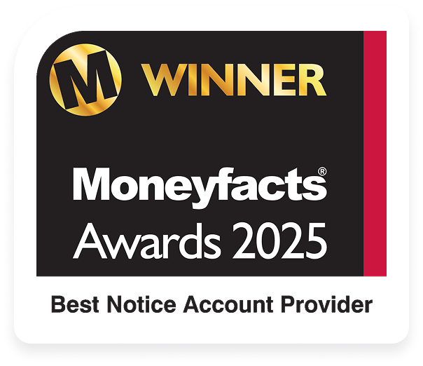 MF25 Winner Best Notice MoneyFacts Awards 2025 - Winner Best Notice Account Provider