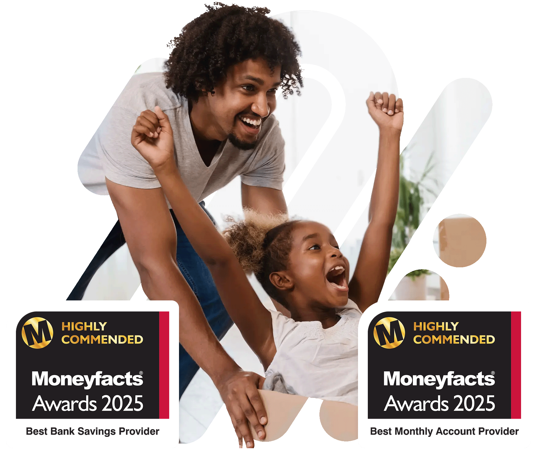 MoneyFacts Awards 2025 - Highly Commended Best Savings Account and Best Monthly Account Provider.